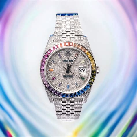 Rolex Datejust 41 Iced Out Rainbow 